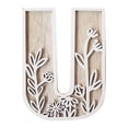 thumbnail image 1 of Wood Flowers for Crafts Hand-Carved Letter Pendant Natural Wood Home Kitchen Wall Decorations for Wedding, 1 of 4