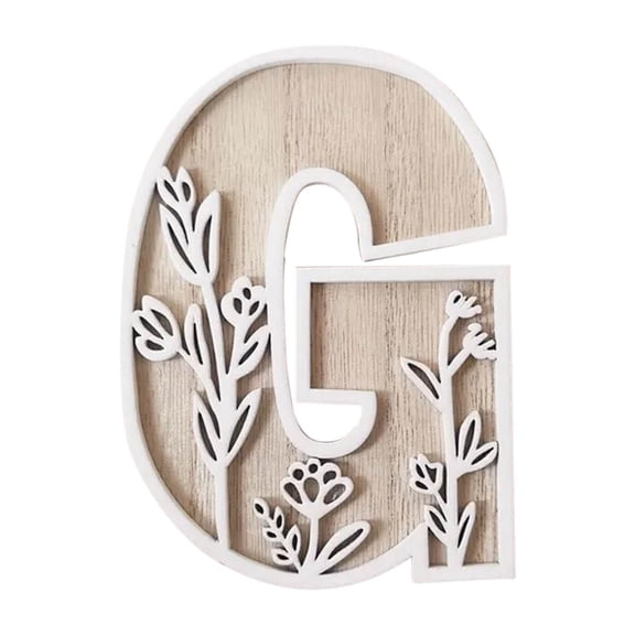 Wood Flowers for Crafts Hand-Carved Letter Pendant Natural Wood Home Kitchen Wall Decorations for Wedding