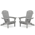 thumbnail image 1 of Wood Folding Adirondack Chair Set of 2, Cedar Outdoor Patio Lounger Chair for Beach, Deck, Garden, Backyard, Lawn, Porch, Pool Side, Fire Pit, 1 of 8