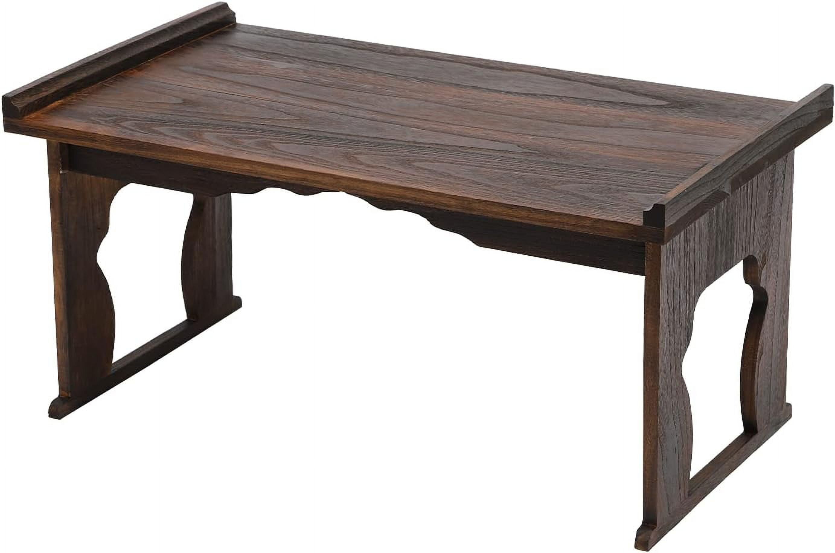 Wood Folding Bed Table Tray Farmhouse Style Bed Laptop Desk with Foldable Legs Rustic Wooden Floor Table Portable Serving Tray for Home Eating Breakfast Tea & Coffee 31.5" x 17.72" x 15.75",