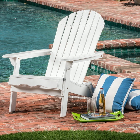 Wood Folding Chair, White, For A Pleasant Outdoor Moment Wood, Traditional Slats, 24.11lb Weight