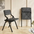 thumbnail image 1 of Wood Folding Chairs Set of 2, Foldable Chairs Chairs Wooden Indoor Stackable Dining Chairs for Kitchen & Dining Room Chair, Woven Rope Seat & Webbing Back, 1 of 7