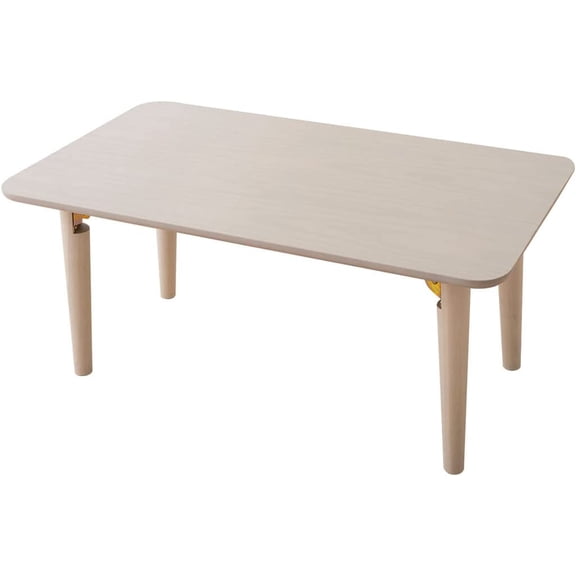 Wood Folding Coffee Table Rectangle Medium (17.7"x31.5") White, Floor Sitting Low Table Small Space Minimalist Japanese Tatami Room
