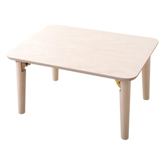 Wood Folding Coffee Table Rectangle Small (17.7"x23.6") White, Floor Sitting Low Table Small Space Minimalist Japanese Tatami Room