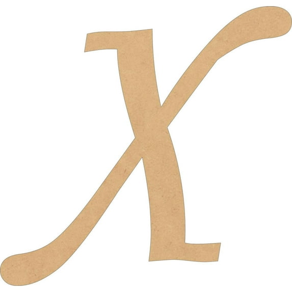 Wood Font Letters, Unfinished 5'' Tall Monotype X, DIY