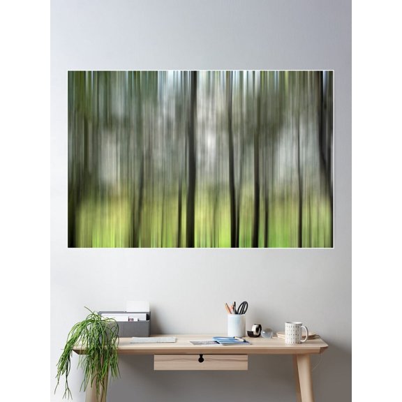 Wood For The Trees. Abstract Photograph Blurred Poster Wall Art, Modern Wall Decor For Living Room Bedroom, 8x12 UNFRAMED
