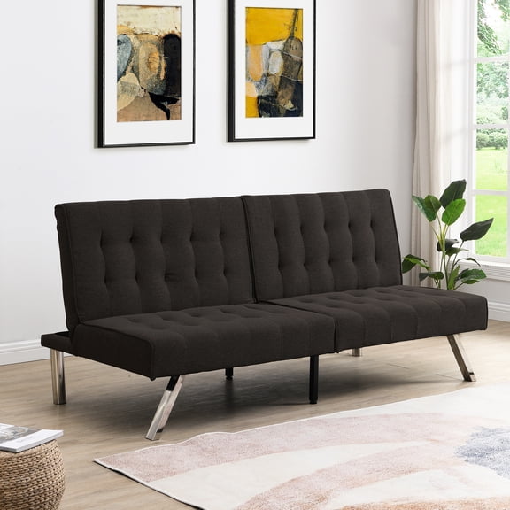 Wood Frame And Stainless Leg Multifunctional , , User-, 66.53in Depth Ergonomic Wood Frame Bed With Leg, Faux Linen, 650lbs Weight Capacity