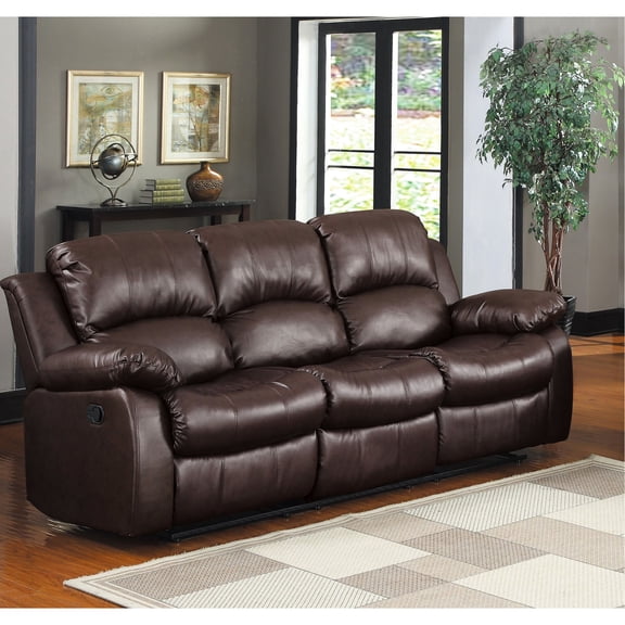 Wood Frame Double Reclining Sofa / Natural and Durable Option
