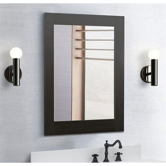 Wood Frame Mirror-Brown Ash Finish