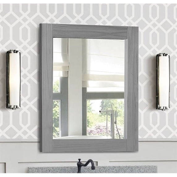 Wood Frame Mirror-Gray Ash Finish