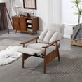 thumbnail image 1 of Wood Frame Recliner Chair, Modern Accent Chair Lounge Chair for Living Room, Adjustable Recliner Sofa Arm Chair with Thick Seat Cushion & Foot Rest, Beige, 1 of 9