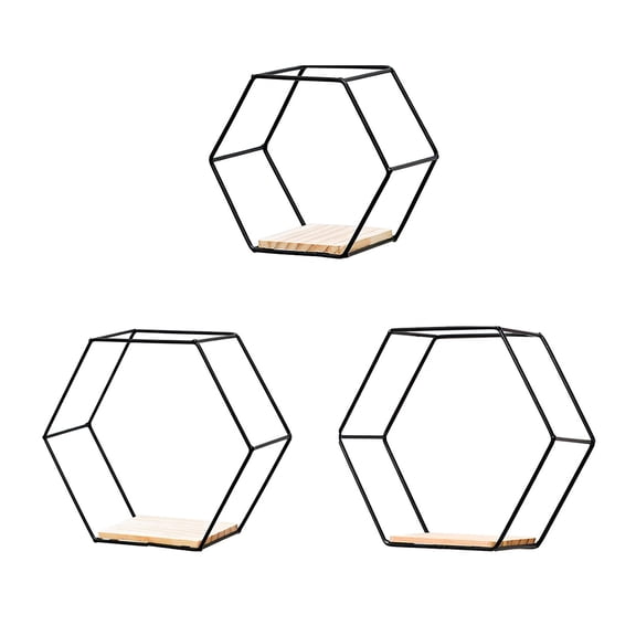 Wood Frame Shelf Wall Decor Storage Metal Bracket DIY Floating Shelves