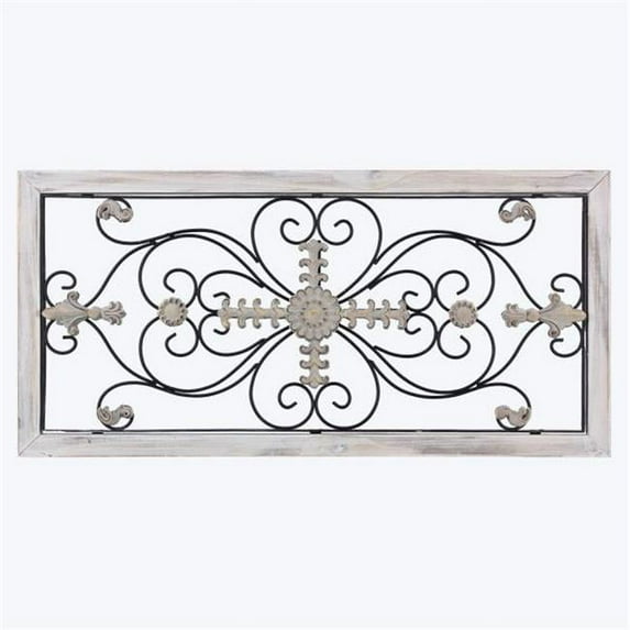 Wood Framed Ironwork Wall Decor