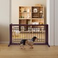 thumbnail image 1 of Wood Freestanding Pet Gate Adjustable Width 40"-71", Indoor Dog Gate Fence for Stairs, Doorways, Hallways-Brown, 1 of 8