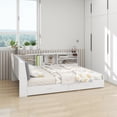 thumbnail image 1 of Wood Full Size platform bed with Storage Headboard, Shelves and 2 Drawers, White, 1 of 18