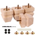 thumbnail image 1 of Wood Furniture Legs, 3 Inch Unfinished Oak Sofa Legs Set of 4 - Heavy Duty Solid Wooden Replacement Legs for Couch, Table, Bench, Bed, Dresser, Chair (Natural), 1 of 9