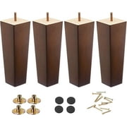 Wood Furniture Legs 8 inch Sofa Legs Pack of 4,Couch Legs Square Brown,Mid Century Desk Legs,Sofa Replacement Parts, for Dresser Legs Sideboard Recliner Couch Circle Chair Couch Riser Coffee Table