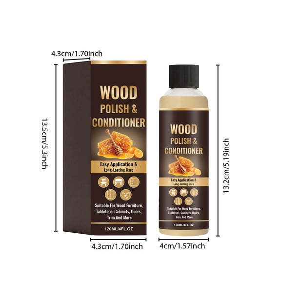 Wood Furniture Polish 120ml Gentle Cleaning Restorer for Tables Chairs Cabinets Natural Grain Surface Protector Spray Virelaxpo