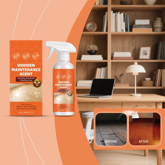 Wood Furniture Polish and Conditioner Spray - Cleans, Shines, and Protects Wood Surfaces - Reduces Scratches and Repels Dust - 4 fl oz