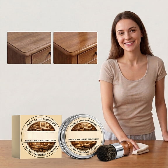 Wood Furniture Repair Cream Scratch Remover Polish, Restore Shine Prevent Cracking Nourish Wood Easy Application Long Lasting Care Protection, for Table Cabinet Wardrobe Floor Home Maintenance