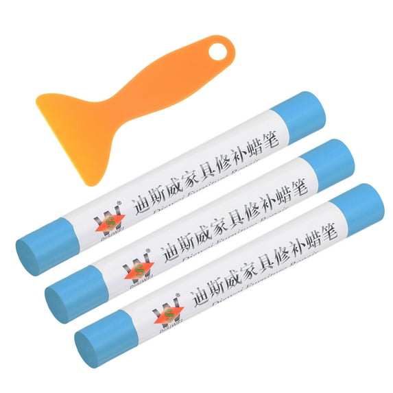 Wood Furniture Repair Kit 3pcs Markers Pens with Spatula, Blue