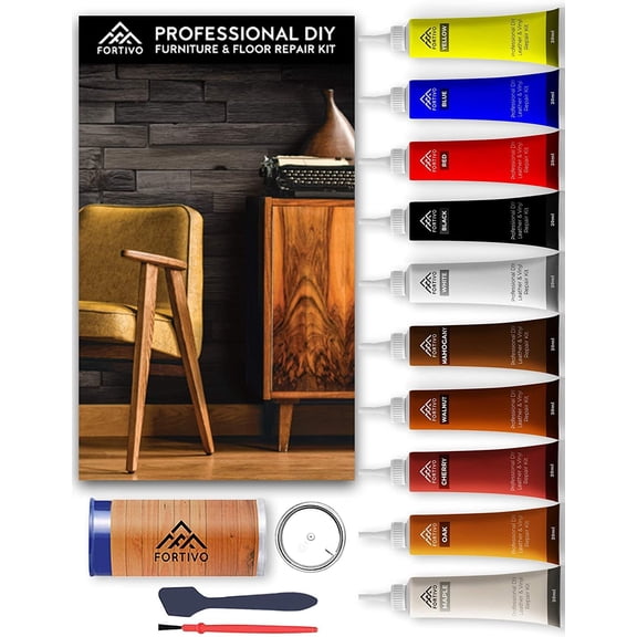 Wood Furniture Repair Kit, Hardwood Laminate Floor Repair Kit, Wood Floor Scratch Repair For Furniture, Wood Putty for Wood Filler - Wood Stain Touch Up, Scratch Remover, Rejuvenate Floor Restore