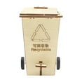 thumbnail image 1 of Wood Garbage Can DIY Wooden Science with Foot Pedal and Wheel Projects Model, 1 of 8