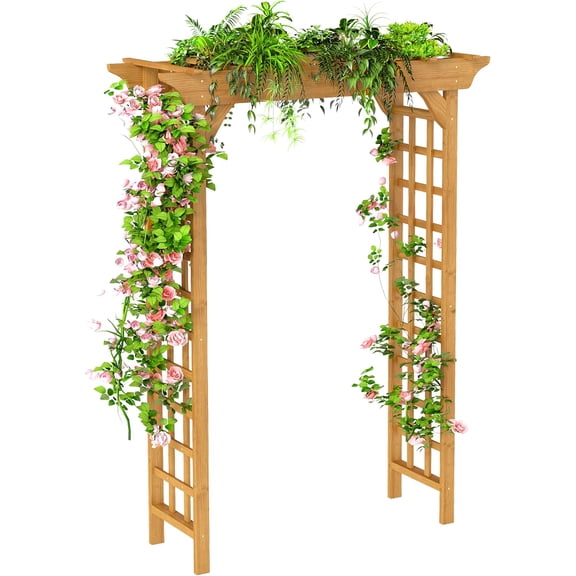 Wood Garden Arbor – Outdoor Wooden Arch Pergola for Garden, Backyard, Patio & Wedding – Durable, Elegant Design for Climbing Plants and Vines