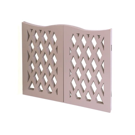 Wood Gate with cureved top in grey color - medium
