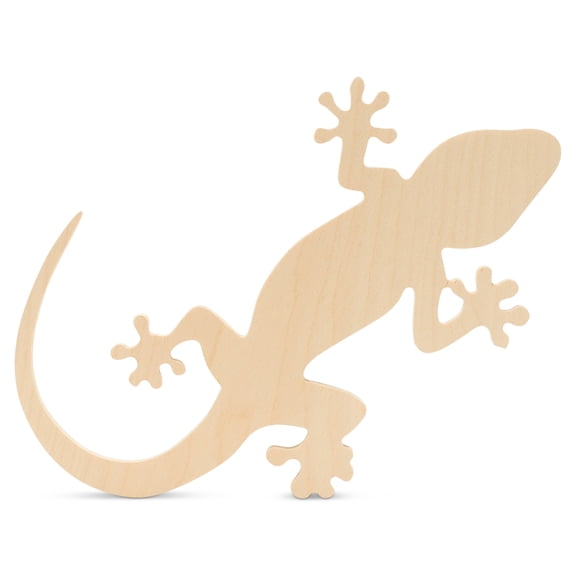 Wood Gecko Cutout 10-inch x 11-inch, Pack of 3 Unfinished Wood Animal Cutouts for Crafts and Lizard Decor Shapes, by Woodpeckers