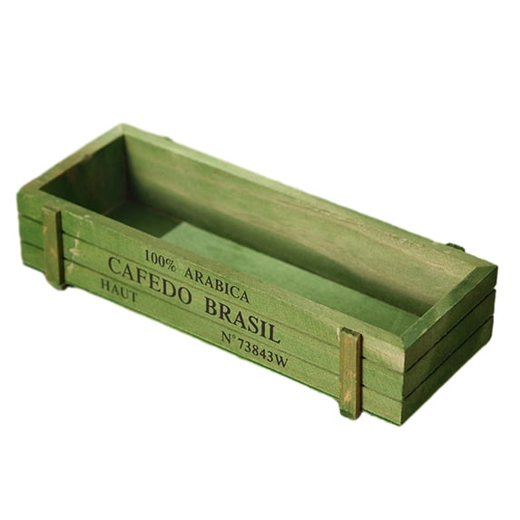 Wood Gift Box Vintage Floral Planter for Succulents, Wooden Storage Organizer with Retro Color for Home Office Desk Window Shelves Decor, Decorative Gift Box