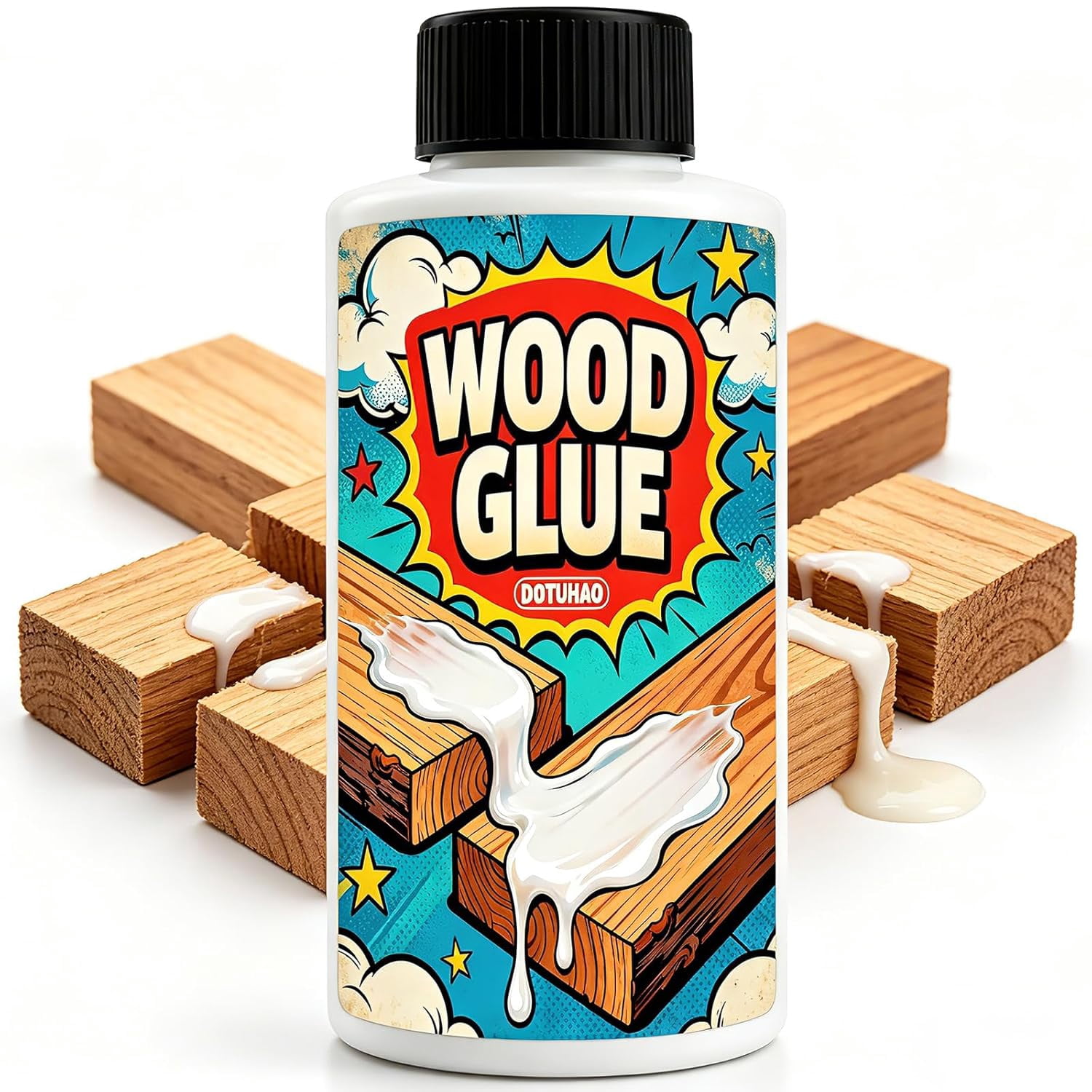 Wood Glue, 5.3 oz Glue for Woodworking, Strong Glues for Furniture, Paper, Carpentry, DIY, Crafts Projects, Easy to Use (150g)