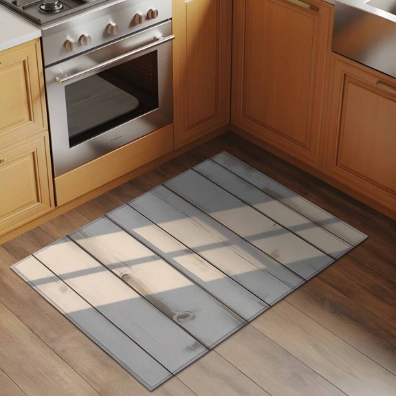 Wood Grain 2x3 Rug for Entryway Front Door Kitchen Sink Area, White Wood Texture Light Shadow Country Simple Low Pile Washable Non Slip Rectangle Area Rug