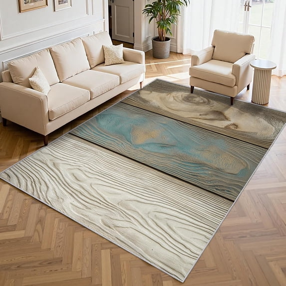 Rustic Country Office Wood Grain Area Rugs, Rustic Country Wood Board Carpet, Washable Non ...