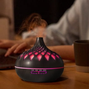 Wood Grain Aroma Diffuser Humidifier With LED Night Light Ultrasonic Mist Maker Quiet Essential Oil Diffuser For Home Office Bedroom Relaxation Spa Yoga Aromatherapy Air Freshener Gift