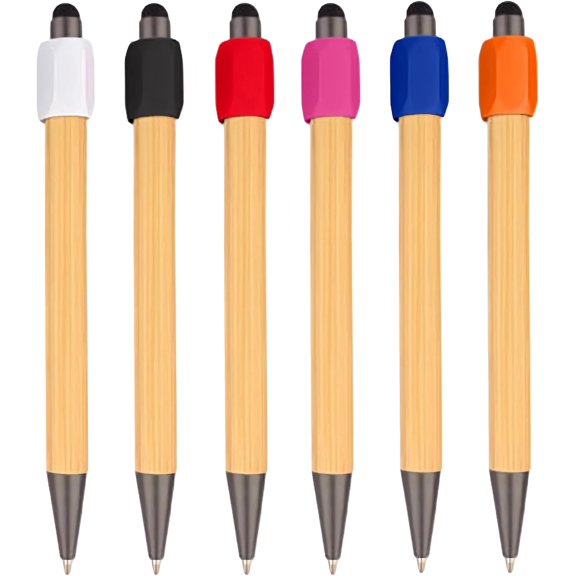 Wood Grain Ballpoint Pens 6 Pack, Smooth Writing Refillable Ink Business Ballpoint Pen with Comfortable Grip for Office