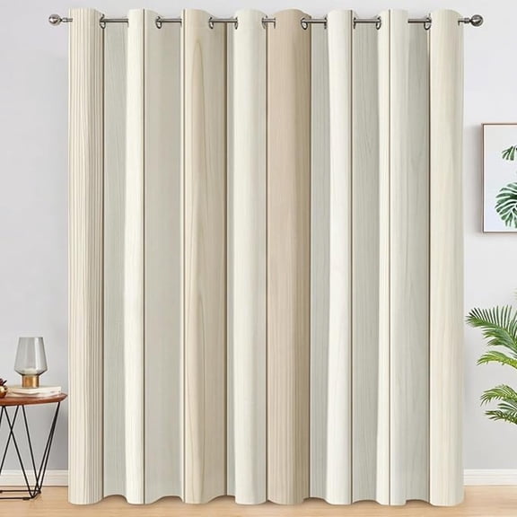 Wood Grain Blackout Curtains for Bedroom, Thermal Wooden Board Curtains, Grommet Drapes Window, Rustic Wood Panel Room Decor Living Room 26"W x 63"L (Pack of 2)