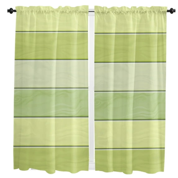 Wood Grain Candy Green Small Curtain Rod Pocket Short Curtains Half Drapes Partition Cabinet Door Window Curtains Home Decor