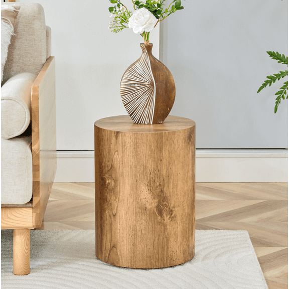 Wood Grain Coffee Table Industrial Style MDF 11.8x15.7 Inch