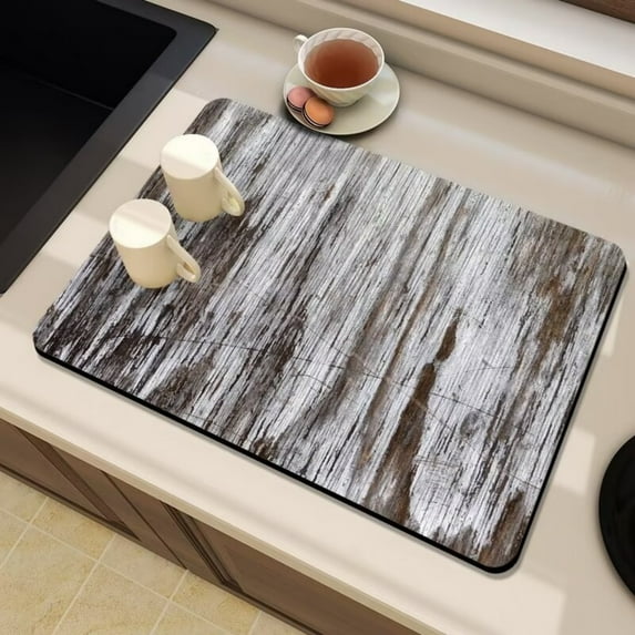 Wood Grain Diatom Mud Kitchen Absorbent Mat, Non-slip Floor Rug for Bathrooms, Toilets, and Kitchens