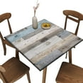 thumbnail image 1 of Wood Grain Fitted Table Cover for Square Tables, Farmhouse Style Elastic Tablecloth for Indoors Outdoors Party Dining Home Picnic 32x32 in, 1 of 5