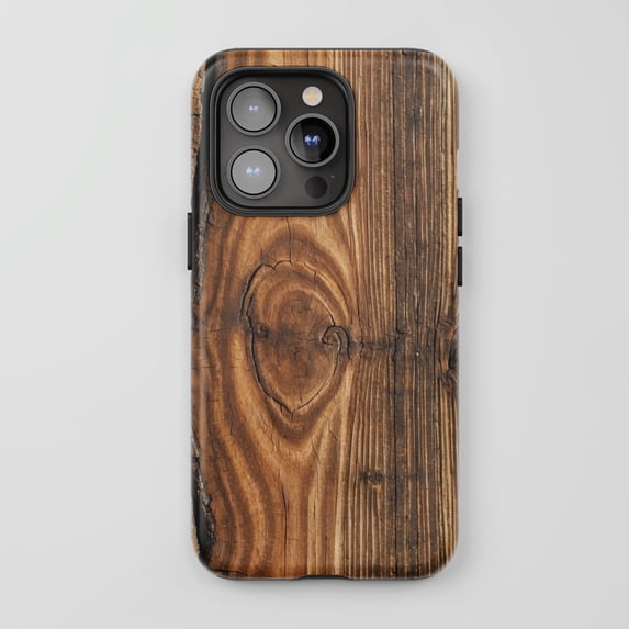 Wood Grain For All iPhone Series Protective Phone Case Rustic Brown