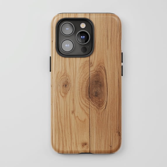 Wood Grain For All iPhone Series Tough Phone Case Natural Rustic Light Brown Finish