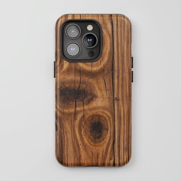 Wood Grain For All iPhone Series Tough Phone Case Rustic Brown Finish