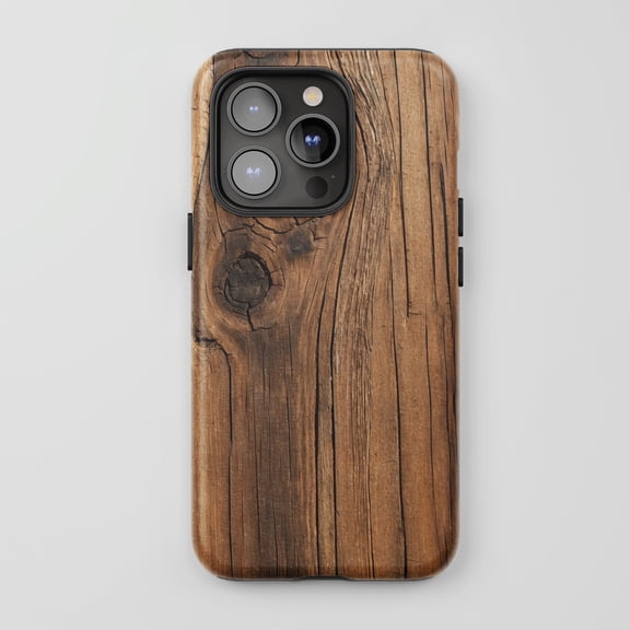Wood Grain For All iPhone Series Tough Phone Case Rustic Brown