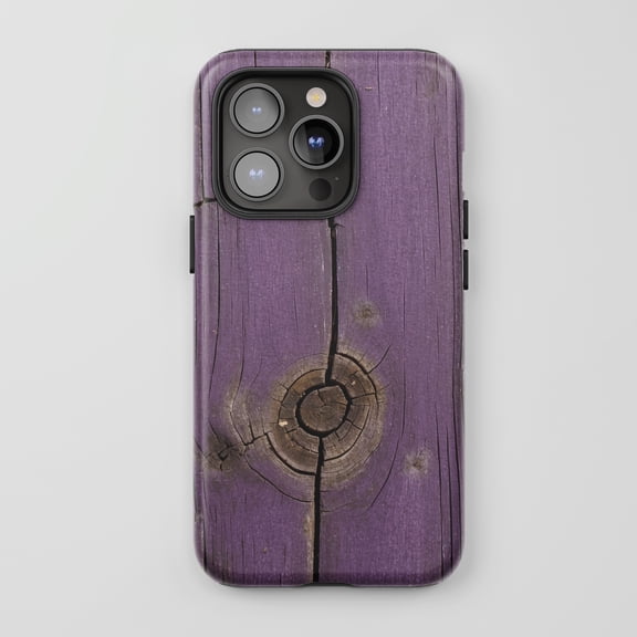 Wood Grain For All iPhone Series Tough Phone Case Rustic Purple