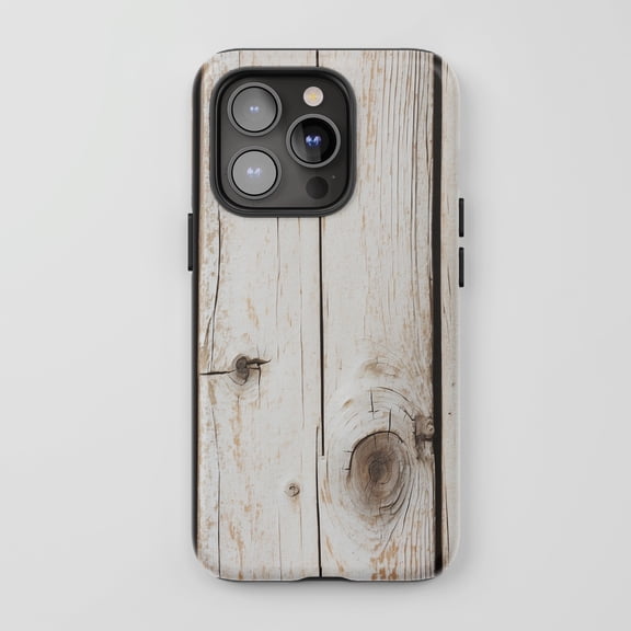 Wood Grain For All iPhone Series Tough Phone Case Rustic Whitewashed