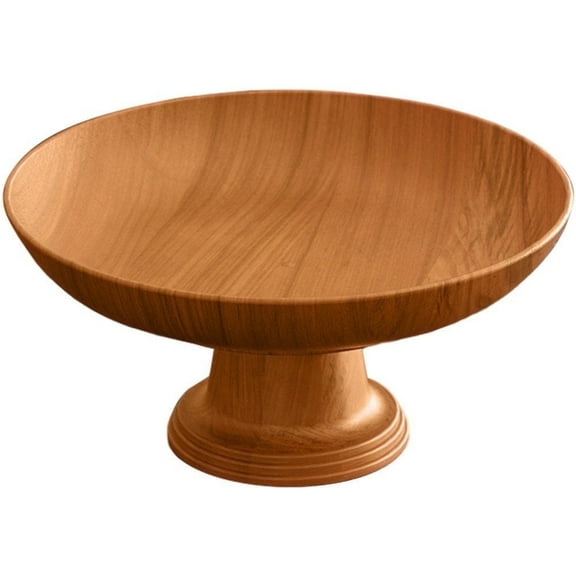 Wiywef Wood Grain Fruit Bowl for Kitchen Counter Banana Fruit Basket Graining Wood Bowl with Holder, Pedestal for Table Decor(Brown)