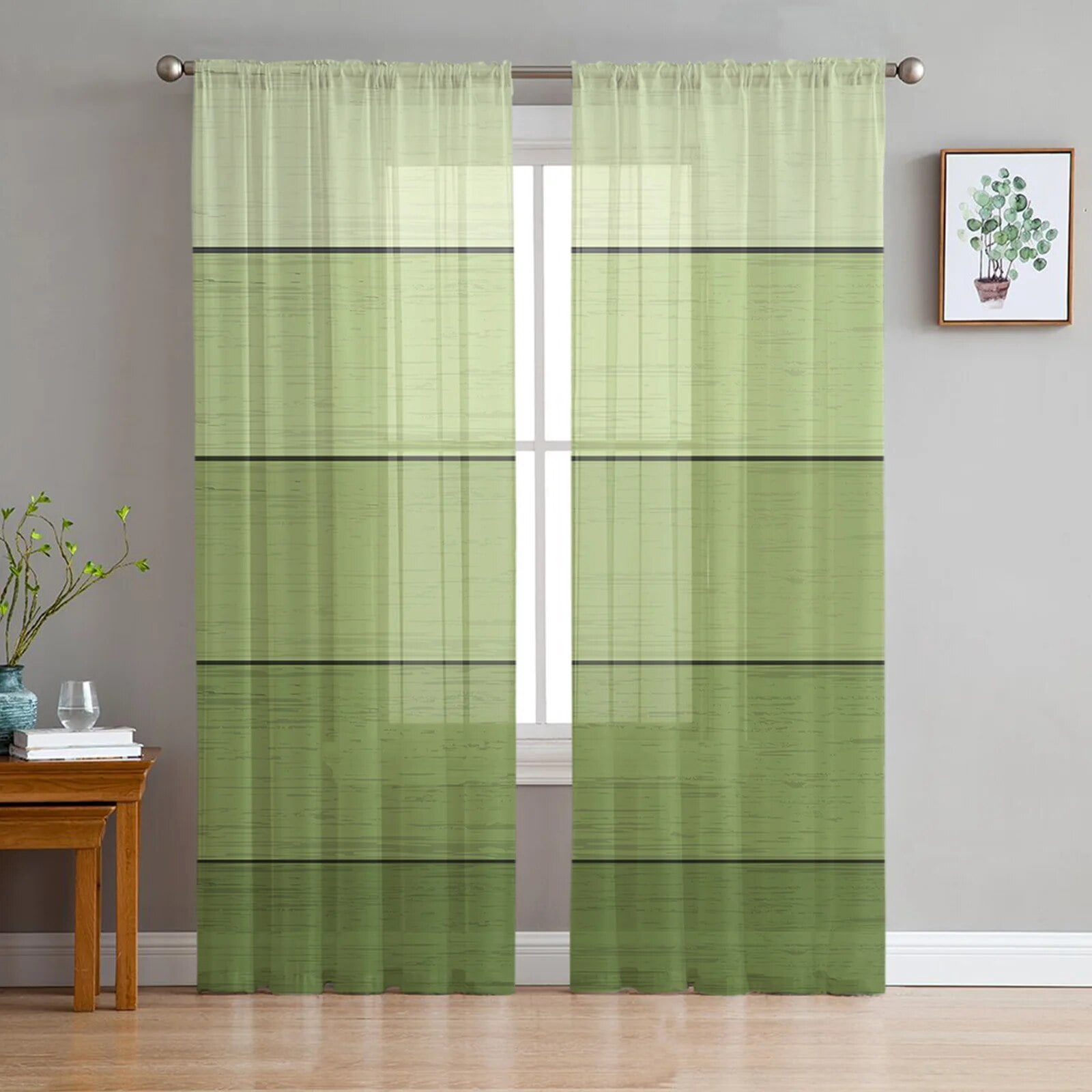 Image result for Wood Grain Green Gradient Tulle Curtains For Living Room Kitchen ration ...