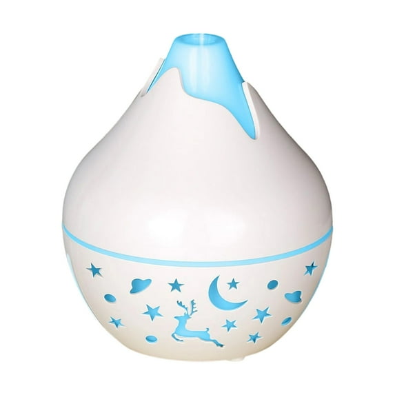 Wood Grain Humidifier with Color-Changing LED Night Light, USB-Powered Aroma Diffuser for Home Car Desk, 4.6x3.9x3.9 in, Silent Mist Maker